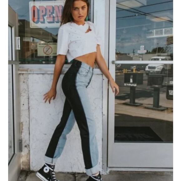 Revice Ex-Boyfriend Jeans Size 27 Harlow Wash Two Tone Raw Hem Button Fly - Picture 6 of 13